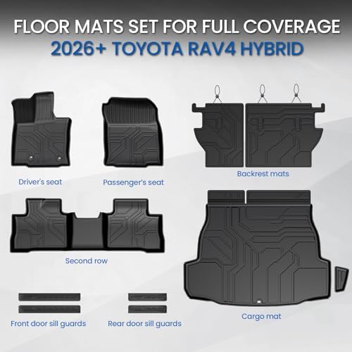 Floor Mats for Toyota RAV4 2026 Hybrid (Not Fit PHEV/Subwoofer) - Image 2