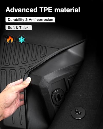 Powerty Floor Mats for 2022-2025 2026 Kia EV6 All Weather 3D TPE Anti-Slip Car Liners for 1st & 2nd Row Accessories - Image 3