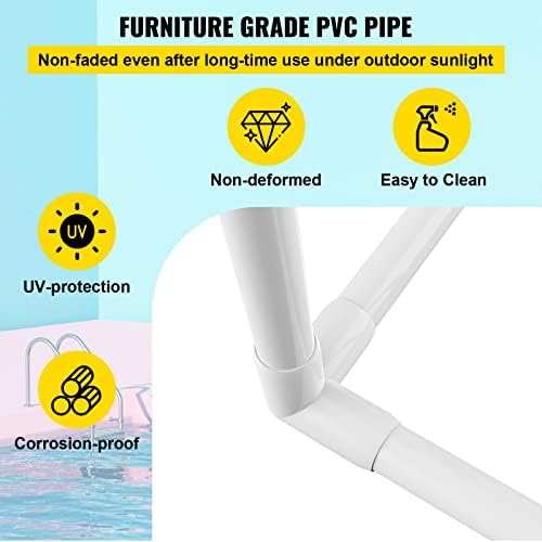 VEVOR Pool Towel Rack, 5 Bar, White, Freestanding Outdoor PVC Trapedozal Poolside Storage Organizer, Include 8 Towel Clips, Mesh Bag, Hook, Also Stores Floats and Paddles, for Beach, Swimming Pool - Image 4