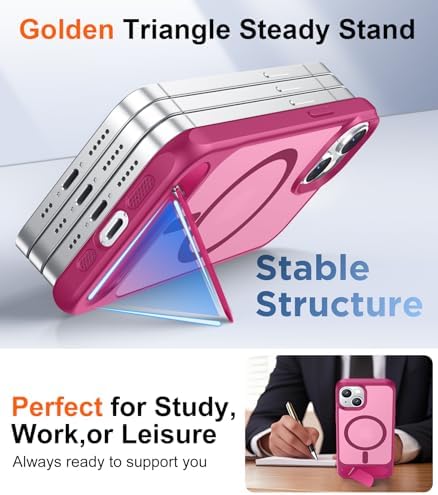 Temdan Magnetic Compatible with iPhone 14 Case/iPhone 13 Case,[Built-in Invisible Kickstand][Compatible with MagSafe][Military Grade Shockproof] Slim Translucent Matte Phone Case for iPhone 14/13 6.1" - Image 5