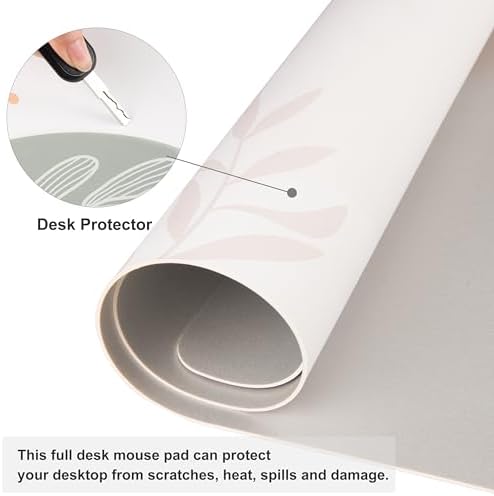 QIYI PU Leather Large Mouse Pad, Waterproof Desk Mat, 31.5" x 15.7", Boho - Image 4