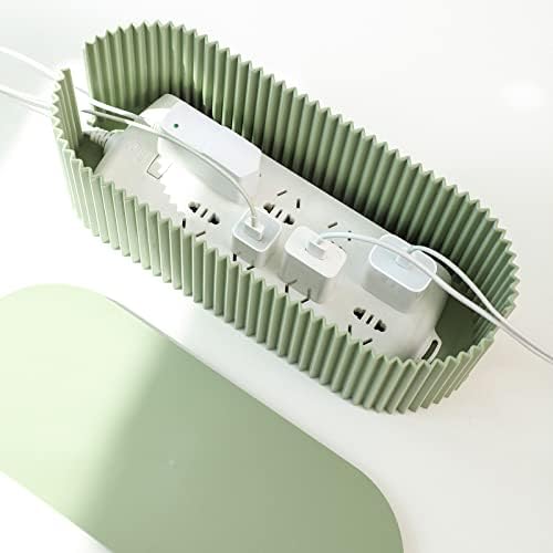 FABROK Cable Management Box, Cord Organizer Box, Small, Green - Image 5