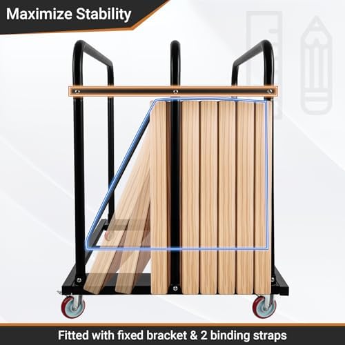 Steel Panel Truck, Drywall Cart w/ 5” PU Swivel Wheels - Image 4