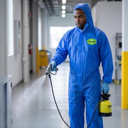 Painting Protective Suit, SMS Full Body Hazmat Suits Coveralls with Hood and Elastic Wrists for Mechanic Work - Image 5