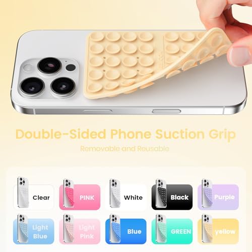 Klearlook Silicone Double Sided Suction Cup Phone Case Mount, Baby Yellow - Image 4