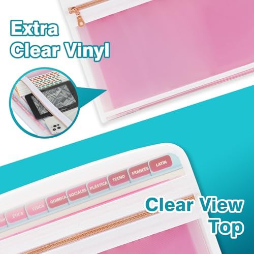 H4D Accordion File Organizer, 13 Pocket Expanding File Folder, Pink - Image 5