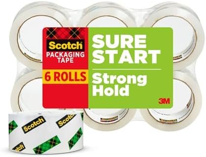 Scotch Sure Start Packing Tape Refill, 1.88 in x 54.6 yd, 6 Rolls by ScotchBrand