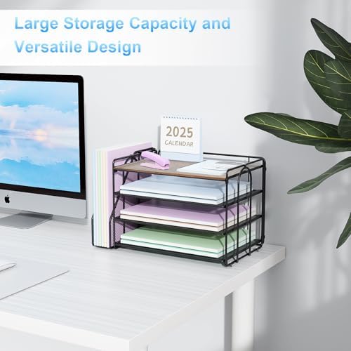 Spacrea 4 Tier Paper Organizer for Desk with File Organizer - Image 6