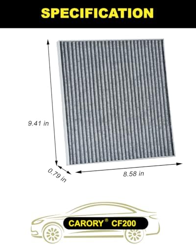 CARORY Cabin Air Filter w/Activated Carbon for Jeep Cherokee 2.4L/3.2L (2014-2020，Not Fit Grand Cherokee) & Chrysler 200 (2015-2017), OE# 68223044AA, CF12000, CF200 - Image 2