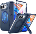 Temdan Magnetic for iPhone Duo Case Ultra Fold with Hidden Stand, Blue by Temdan