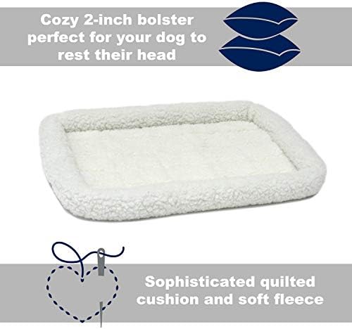 MidWest Homes for Pets QuietTime XXS Dog Bed - White Fleece Bolster, Ultra-Soft and Machine Washable, Fits 18-Inch Crates and Carriers, for Small Dogs and Cats - Image 4