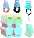 210 PCS Bracelet Holographic Display Cards Sturdy Necklace Holder Cards Self Adhesive Jewelry Packaging Selling Card for Small Business of Keychain Earring Hair Band and Scrunchies Hanging by KIUKIUO