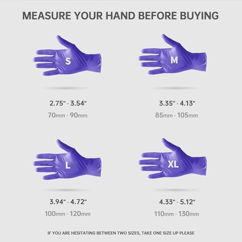 Medguy Medical Nitrile Exam Gloves, 4 Mil Powder-Free Latex-Free Food-Safe Clean Protective Disposable Glove Violet 1000Pcs - Image 6