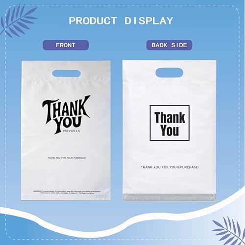 POLYSELLS Thank You Poly Mailers 12x15.5 inches 50 Pcs Waterproof Self-Sealing Shipping Bags with Handle for Clothing - Image 5