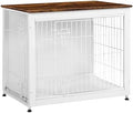 DWANTON 32.5" Dog Crate Furniture with Cushion, Wooden Kennel Table Indoor by DWANTON