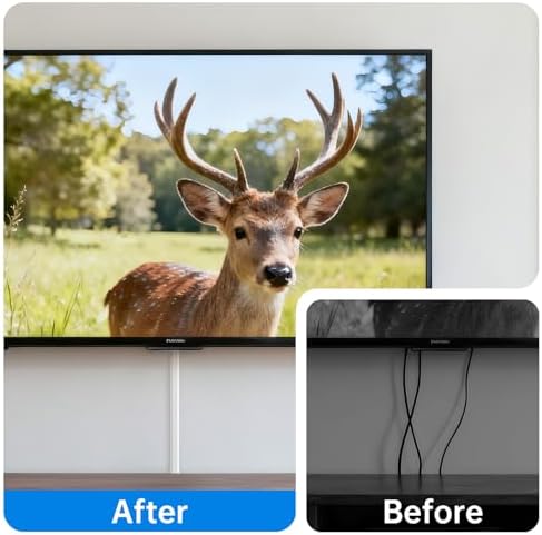 Delamu TV Cord Hider, Cord Covers for 3-4 Wires on Wall, Large Cable Hider Cable Management, Easy Set up Wire Hiders Wire Covers for Cords on Wall, TV Cables Cover Raceway, 6X W1.18 H0.67in, White - Image 3