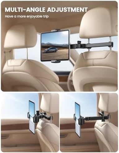 Lamicall Car Headrest Tablet Holder, 3 in 1 Extension Adjustable Arm - Image 3
