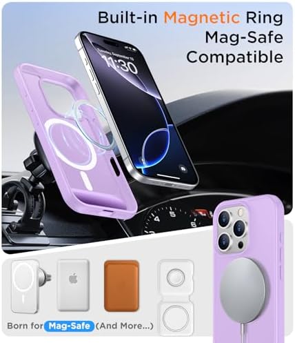 Temdan Magnetic Compatible with iPhone 16 Pro Max Case, [Built-in Invisible Kickstand][Compatible with MagSafe][Military Grade Shockproof] Slim Translucent Matte Phone Case for iPhone 16 Pro Max 6.9" - Image 4
