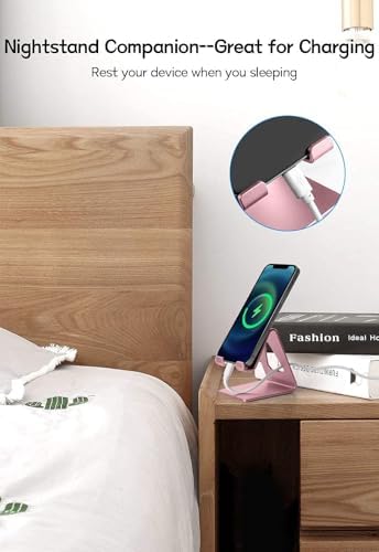 Aoviho Cell Phone Stand for Desk, Aluminum Phone Holder,Pink - Image 5