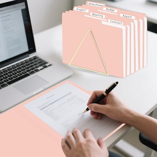 File Folder, HERKKA 30 Pack 1/3 Cut Tab File Folders, File Folders Great for Organizing and Filing, Letter Size, Pink - Image 6