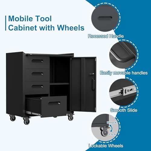 6-Piece Garage Storage Cabinets System Heavy Duty Workshop Set - Image 6