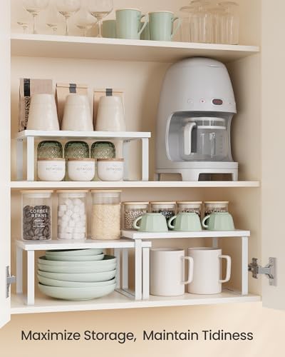 SONGMICS Cabinet Organizer Shelf, Set of 3 Spice Rack, Kitchen Storage - Image 3