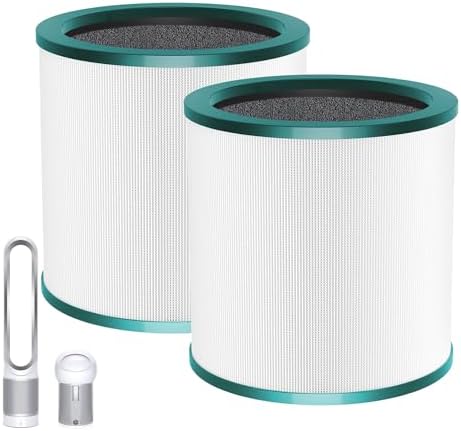 TP01 TP02 360° Glass Filter Replacement for Dyson Fan Air Purifier, 2 Pack by Amalfy