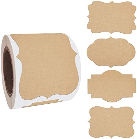 2" x 3" Kraft Label Stickers Writable Gift Labels, 200PCS Self-Adhesive Brown Labels for Essential Oil Bottle, Jars, Food Storage or Gift Decoration by SALEMAR