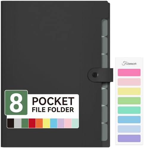 Forvencer Expanding File Folder 8 Pocket, Accordion File Organizer, Letter by Forvencer