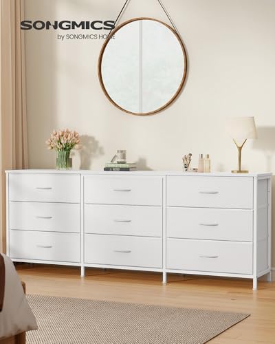 SONGMICS Dresser with 9 Fabric Drawers, TV Stand for TVs Up to 70 Inches - Image 2