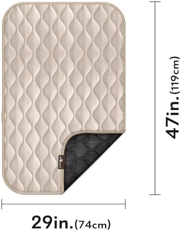 Paw Inspired Washable Padded Crate Mats for Dogs, Beige, 47x29 Inch - Image 2