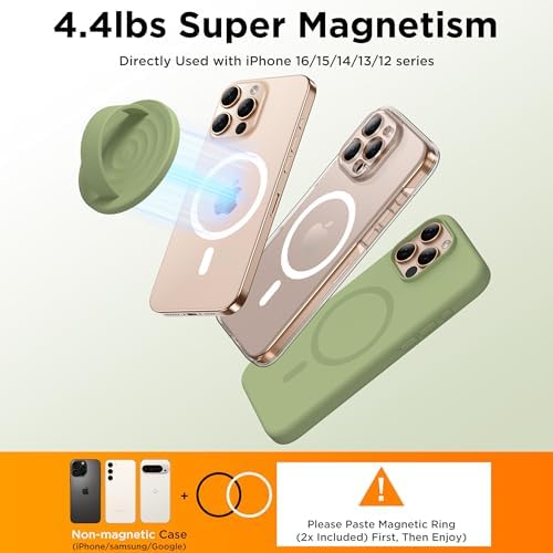 Magnetic Phone Grip for MagSafe, Silicone Ring Grip, Tea Green - Image 6
