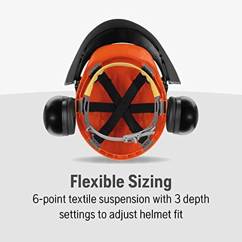 Husqvarna 592752601 Chainsaw Helmet with Metal Mesh Face Shield, Adjustable Ear Muffs for Hearing Protection, and Sun Peak, HDPE Forestry Helmet Shell, Orange - Image 5