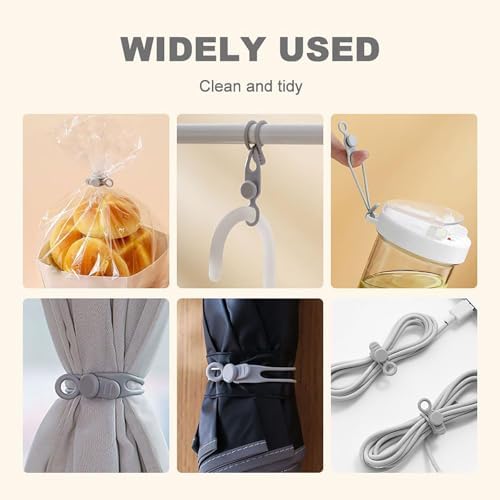 Data Cable Organizer, 2026 Upgrade Silicone Headphone Organizer, Silicone Cable Ties Reusable Cable Management Organizer Multipurpose Elastic Cord Organizer for Bundling and Fastening Cable (20Pcs) - Image 6