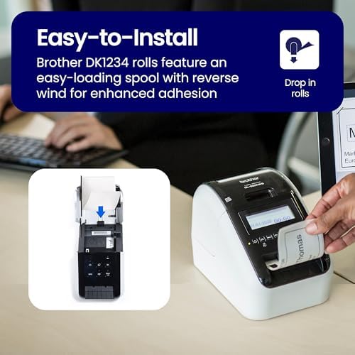 Brother Genuine DK-123424PK Die-Cut Name Badge Paper Labels, 2.3" x 3.4" (60 mm x 86 mm) Adhesive White Paper Labels, 260 Labels per Roll, 24 Rolls per Box - Image 4