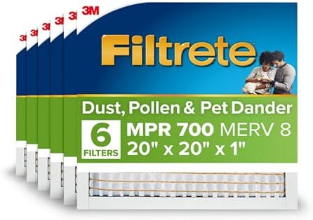 Filtrete 20x20x1 Air Filter, MERV 8, MPR 700, 6 HVAC Filters by Filtrete