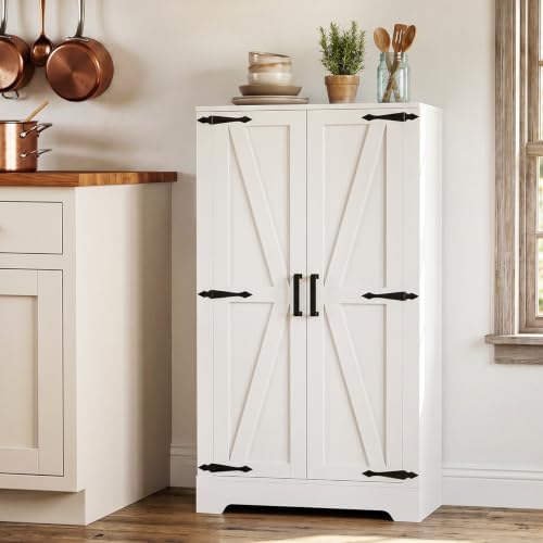 Unikito Kitchen Pantry Storage Cabinet with Adjustable Shelves, White by Unikito