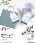 Avery Blank Printable Tags, Sure Feed Technology, 2" x 3.5", White, 96 Customizable Tags with String, Great for Branding, Gift Tags, Price Tags, and More (22802) by Avery