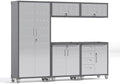 Garage Storage Cabinets System 5 PCS Workshop Set with Drawers Locking Heavy Duty Rolling Cart with Adjustable Shelves Garage Tool Workbench Cabinets (5 PCS-1) by FLIXELIO