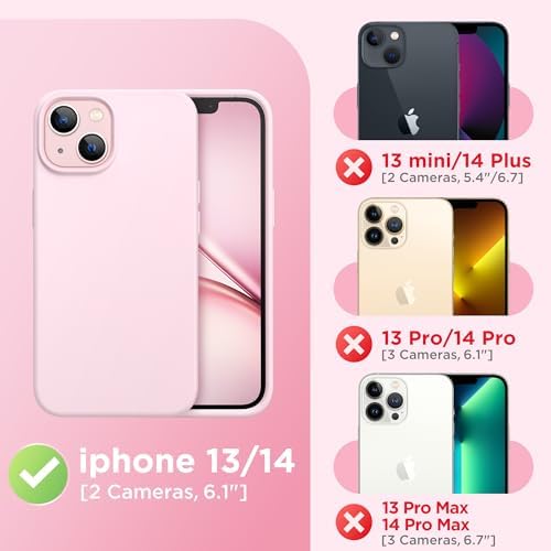 GolbinBox Magnetic for iPhone 13/14 Case, Silicone Cover, Chalk Pink - Image 2