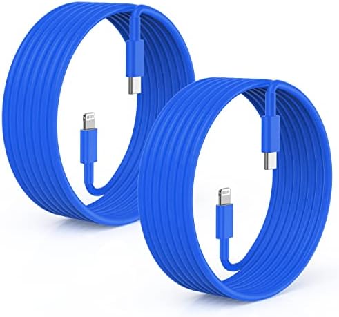 2Pack Blue Fast Charger Cable 10ft [Apple MFi Certified], USB Type C to Lightning Cable 10 Foot for Apple iPhone 14 13 12 Pro XR XS Max X 8 Plus by Citelect
