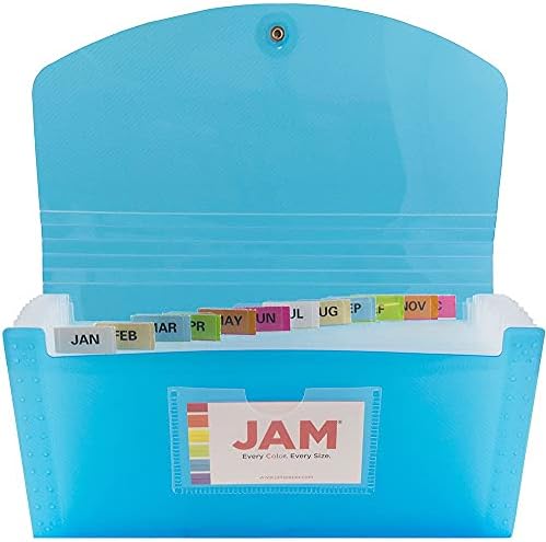 JAM PAPER Accordion Folders - 13 Pocket Plastic Expanding File - Check Size - 5 x 10 1/2 - Blue - Sold Individually - Image 5