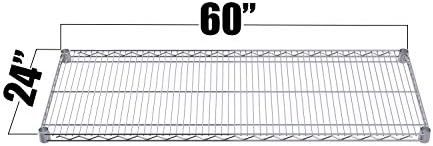 Chrome Wire Shelf |Pack of 2 Shelves| for Storage in Dry Environments | Ideal for Stores, Restaurants, Businesses and Homes (Chrome Wire Shelves, 24''W x 60''L) - Image 2