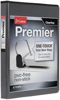 Cardinal 10301 Easy-Open ClearVue Locking Slant-D Binder, 1-Inch Cap, 11 x 8 1/2, Black by TOPSProducts