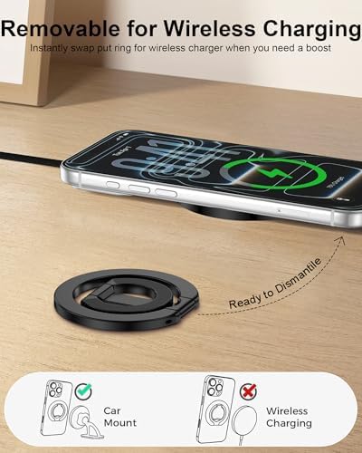MagSafe Phone Grip Holder Dual-Sided Magnetic Finger Ring with Kickstand - Image 4