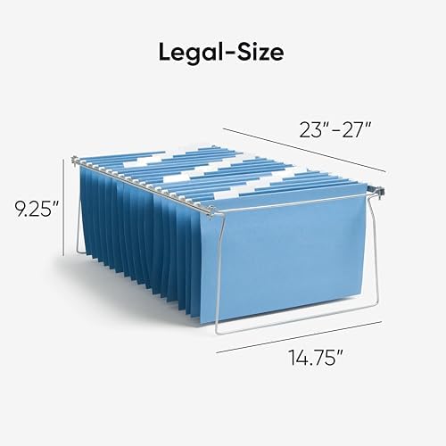 Smead Steel Hanging File Folder Frames, 2 Count, Gray, Adjustable Depth 23" to 27", Legal Size (64873) - Image 2