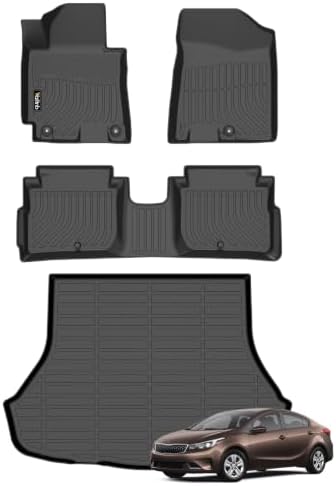 Floor Mats & Cargo Mats Set Fit Kia Forte Sedan 2014-2018 by Wailtnb