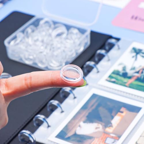 Clear Discbound Discs Set 50pcs 18mm Plastic Expansion Rings with Clear PP Holder PC Book Binding Discs for Disc Bound Notebook Planner Binder Accessories Note-Taking System (18mm) - Image 4