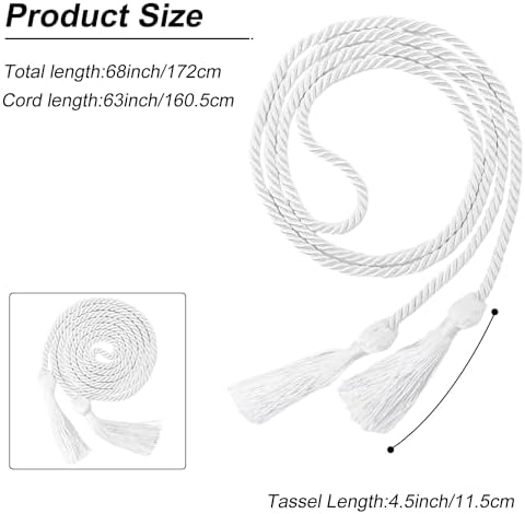 GraduationMall Graduation Honor Cord 68" White - Image 4
