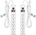 TiFFCOFiO Surge Protector Power Strip, 15 Feet Extension Cord, 600 Joules Surge Protection, Multiple Protection 6 Outlet Strip, 14 AWG Cord, 15A/1875W, ETL Listed (2 Packs, 15 FT) by TiFFCOFiO